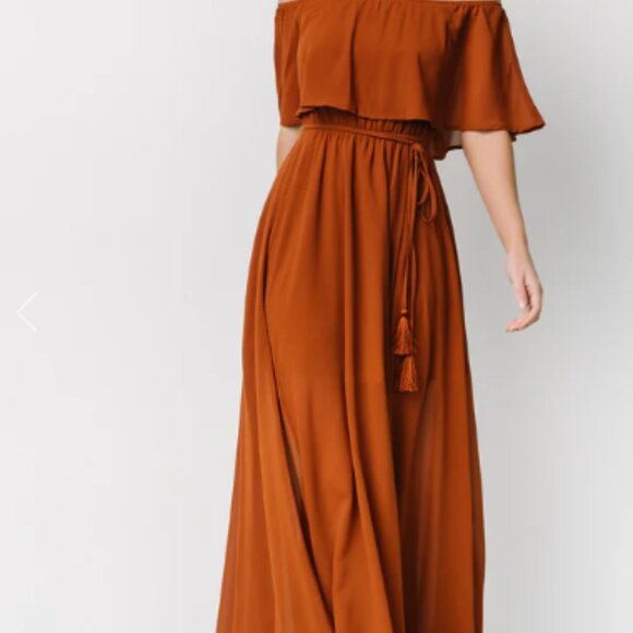 Baltic Born Cinnamon Victoria Off Shoulder Maxi Dress - Picture 2 of 5